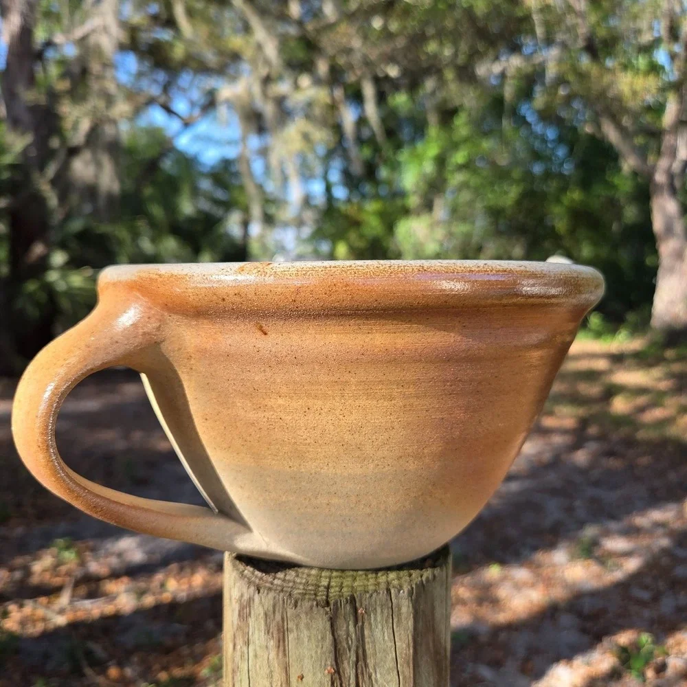 Handmade Stoneware Measuring 5‎ Cup Handle: Buck Pottery, Gruene Texas Signed